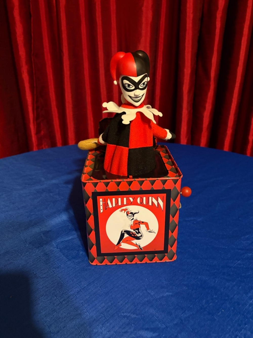 DC Comics Harley Quinn Red and Black Jack-in-the-Box Toy